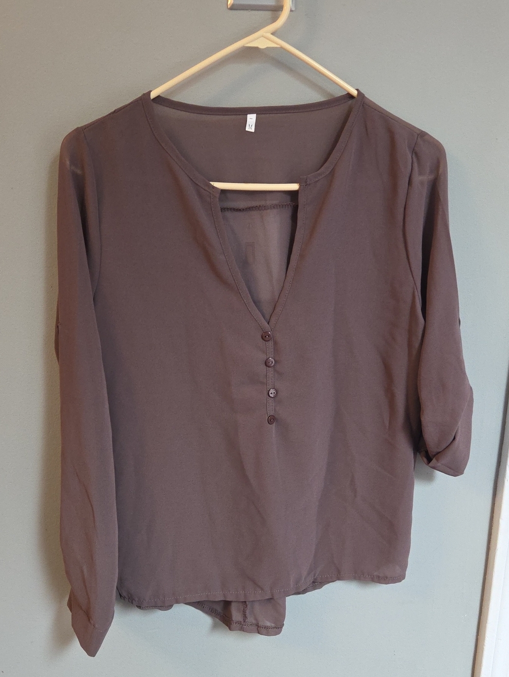 Women’s Long Sleeve Sheer Top - Mauve